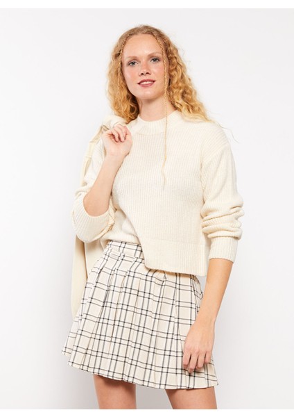 Yeni Sezon Standart Fit Ekose Pileli Kadın Etek modelleri