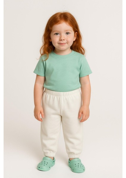 Unisex Çocuk Pamuklu Yumuşak Dokulu Jogger Pijama Altı