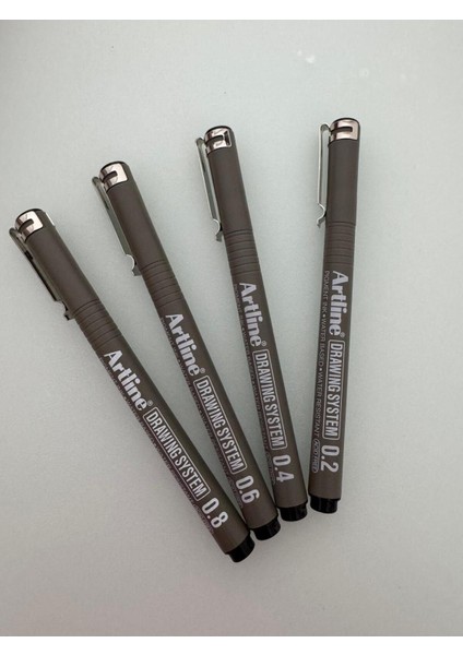 Çizim Kalemi 0.2 - 0.4 - 0.6 - 0.8 mm Siyah (4 Adet)