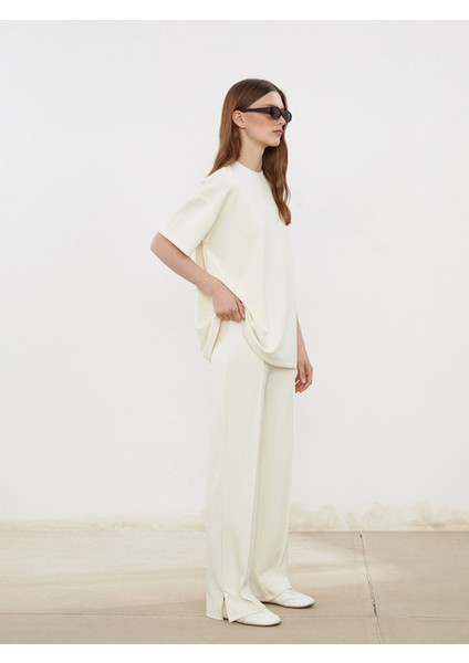 Yeni Sezon Dar Fit Modal Karışımlı Kadın Pileli Pantolon