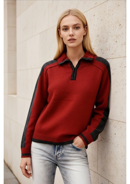 2233 Omuz Yaka Detay Kazak Bordo fiyatları