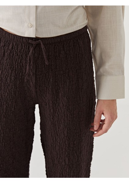 Yeni Sezon Beli Lastikli Dokulu Kadın Pantolon modelleri