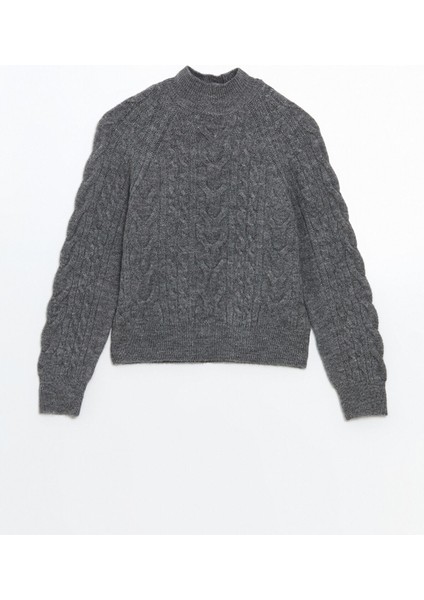 Yeni Sezon Yarım Balıkçı Yaka Kendinden Desenli Kadın Triko Kazak indirimleri