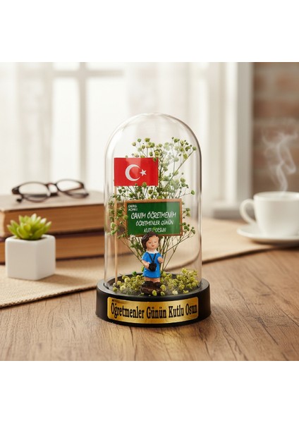 Türk Bayraklı Ters Fanus - Öğretmenler Günü Hediyesi fırsatları