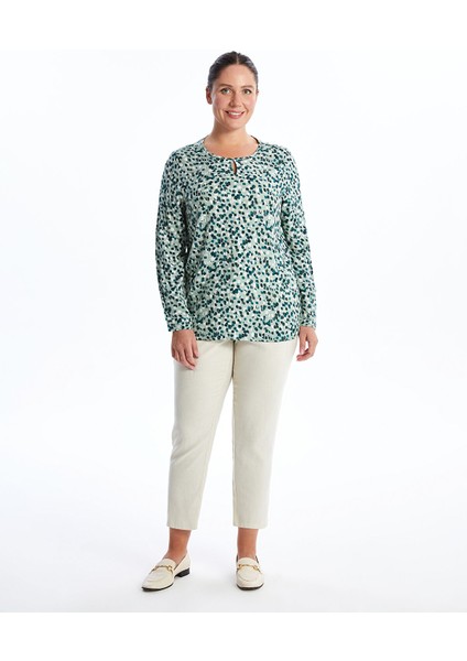Yeni Sezon Bisiklet Yaka Desenli Kadın Bluz fiyatları