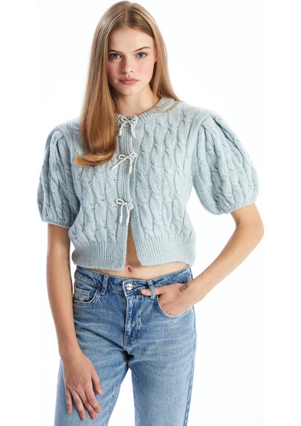 Yeni Sezon Kurdele Detaylı Balon Kollu Prenses Kazak fiyatları