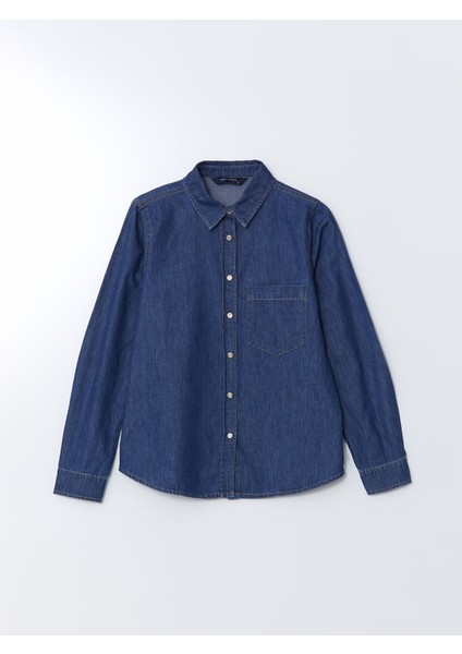 Yeni Sezon Düz Uzun Kollu Kadın Jean Gömlek indirimleri