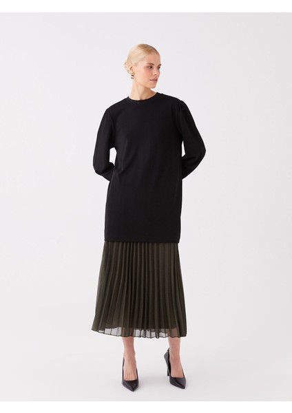 Yeni Sezon Beli Lastikli Desenli Kadın Şifon Etek