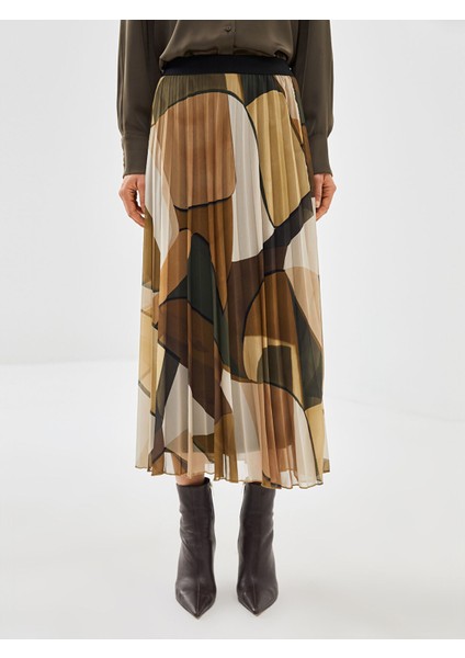 Yeni Sezon Beli Lastikli Desenli Pileli Kadın Etek fiyatları