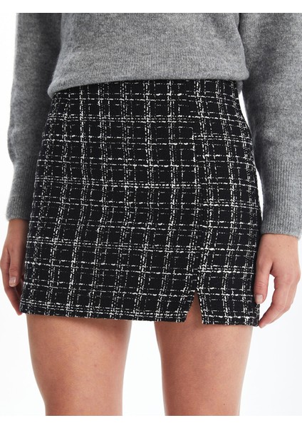 Yeni Sezon Beli Fermuarlı Ekose Kadın Tüvit Etek modelleri