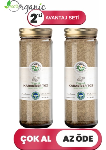 Organik Karabiber Toz 2'li Avantaj Seti