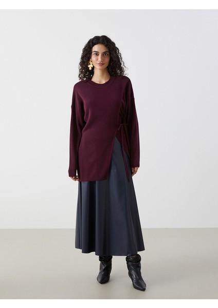 Yeni Sezon Beli Lastikli Deri Görünümlü Kadın Etek