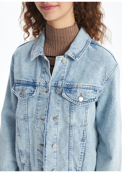 Yeni Sezon Düz Uzun Kollu Kadın Jean Ceket modelleri