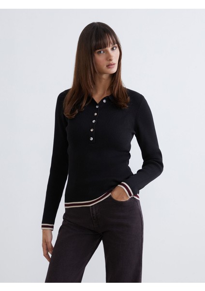 Yeni Sezon Polo Yaka Kadın Triko Kazak