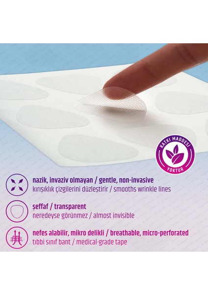 Yüz Bandı 2’li Paket 288’LI Şeffaf Kırışıklık Yüz Germe Bantları Premium Wrinkle Patch