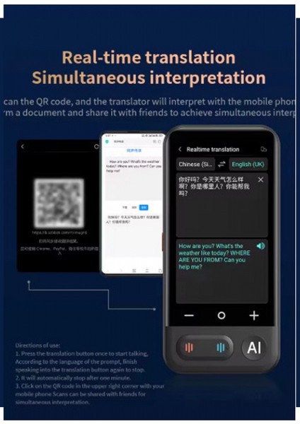 Kameralı 140 Dilde Wifi Özellikli Translator Elektronik Çeviri Cihazı Türkçe Menü modelleri