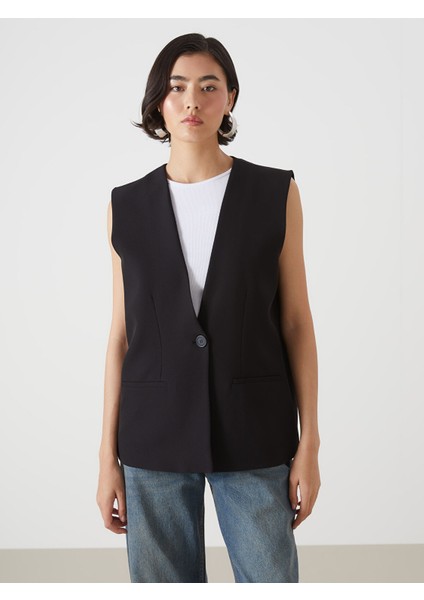 Yeni Sezon V Yaka Kadın Klasik Yelek