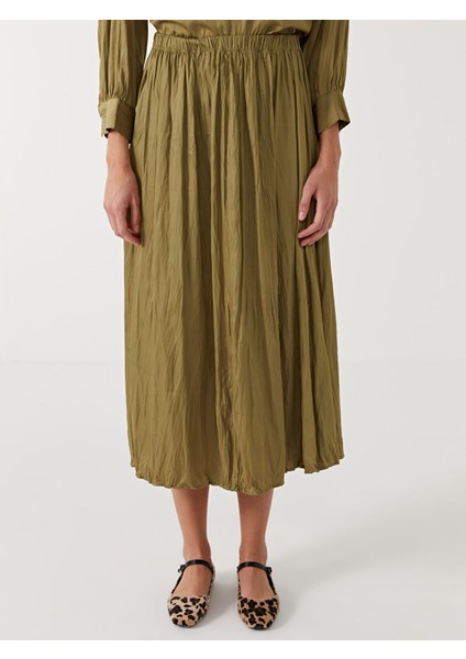 Yeni Sezon Beli Lastikli Saten Kadın Etek fiyatları