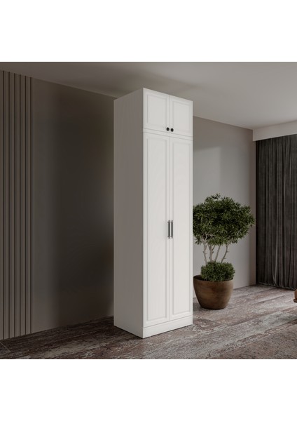 Milas 2 Kapaklı Komple Mdf Yüklüklü Gardırop -Elbise Dolabı - Yüklük Dolabı