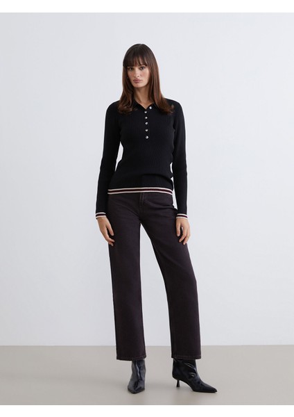 Yeni Sezon Polo Yaka Kadın Triko Kazak fiyatları