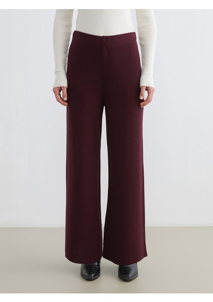 Yeni Sezon Beli Lastikli Geniş Paça Kadın Triko Pantolon fiyatları