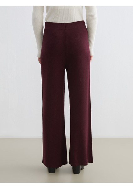 Yeni Sezon Beli Lastikli Geniş Paça Kadın Triko Pantolon fırsatları