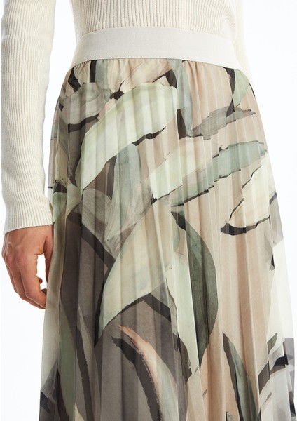 Yeni Sezon Beli Lastikli Desenli Pileli Kadın Etek indirimleri