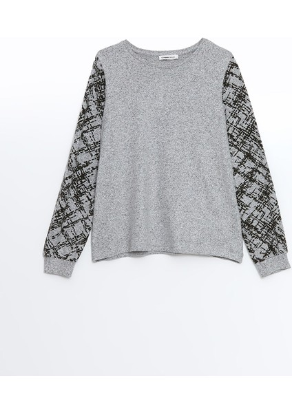 Yeni Sezon Bisiklet Yaka Desenli Kadın Bluz