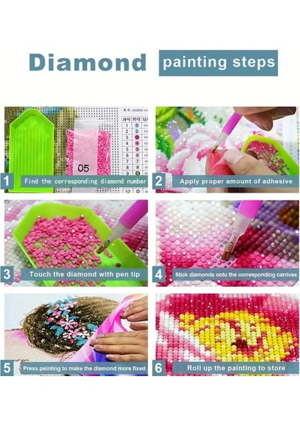 5 D Kendin Yap 20 cm x 20 cm Elmas Mozaik Boyama Tablo modelleri