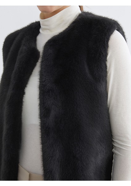 Yeni Sezon Bisiklet Yaka Kadın Kürk Yelek modelleri