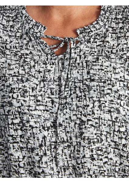 Yeni Sezon Bağlamalı Yaka Desenli Kadın Bluz modelleri