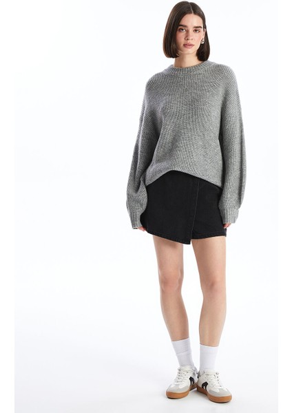 Yeni Sezon Bisiklet Yaka Düz Uzun Kollu Kadın Triko Kazak modelleri