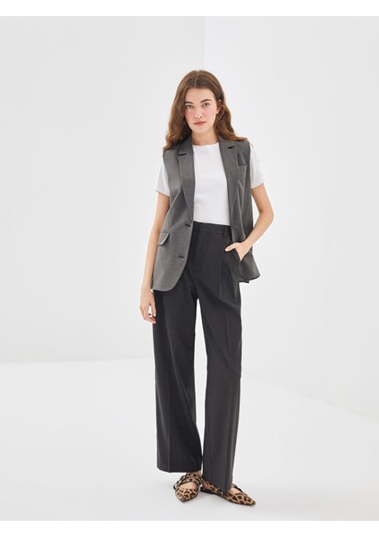 Yeni Sezon Loose Fit Çizgili Kadın Pantolon