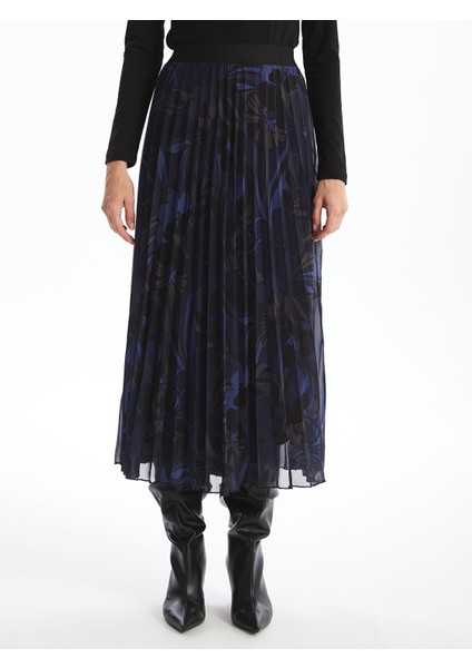 Yeni Sezon Beli Lastikli Desenli Şifon Kadın Pileli Etek fiyatları