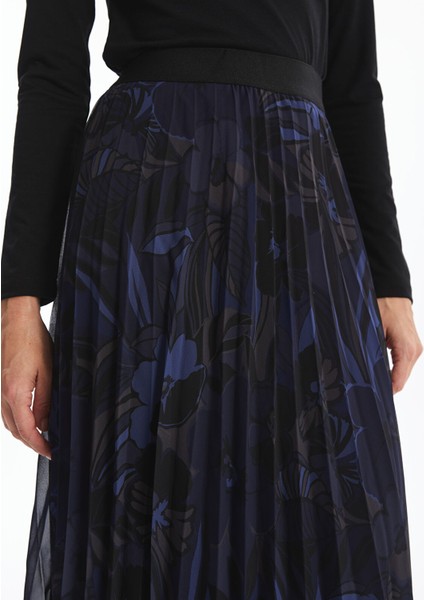 Yeni Sezon Beli Lastikli Desenli Şifon Kadın Pileli Etek modelleri