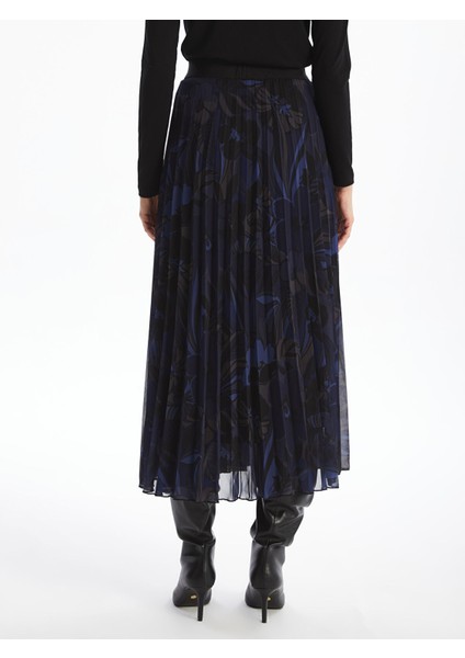 Yeni Sezon Beli Lastikli Desenli Şifon Kadın Pileli Etek fırsatları