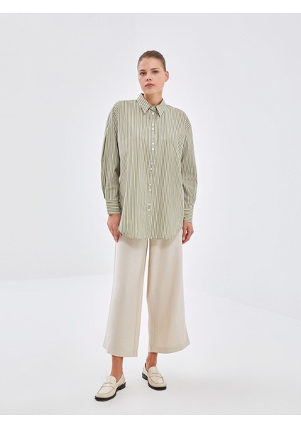 Yeni Sezon Çizgili Poplin Kadın Gömlek fiyatları
