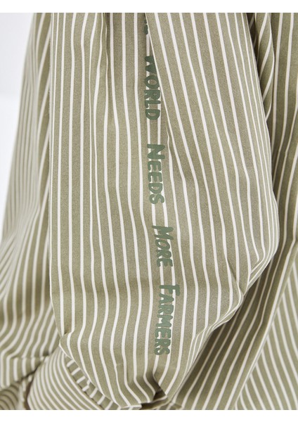 Yeni Sezon Çizgili Poplin Kadın Gömlek modelleri