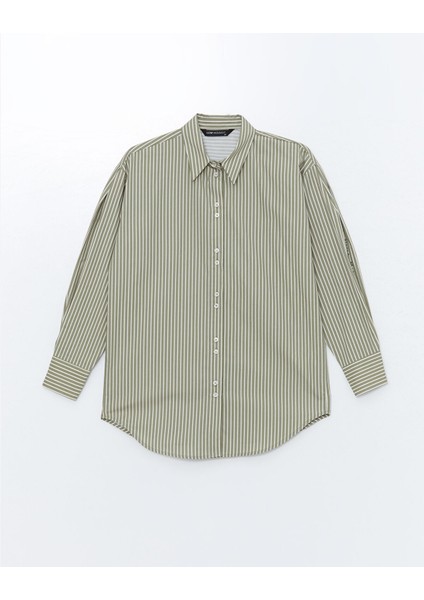 Yeni Sezon Çizgili Poplin Kadın Gömlek indirimleri