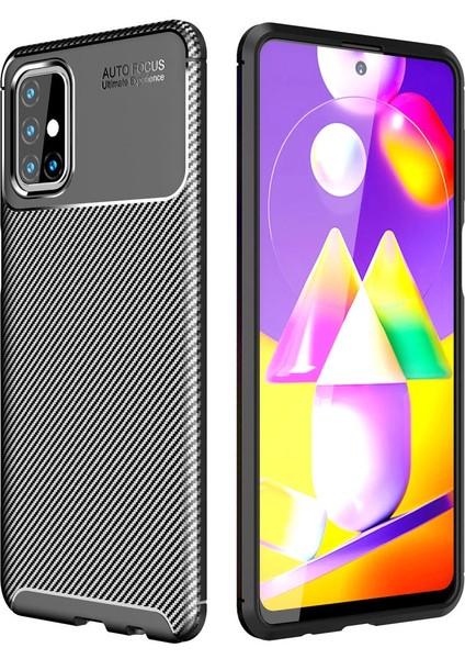 M31S Kılıf Auto Focus Karbon Kapak - Siyah