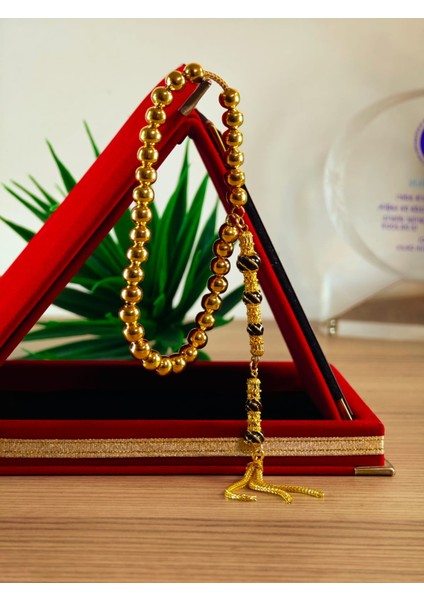 22 Ayar Altın Sarısı Kaplama Tesbih Renk Atmayan Bir Üründür Iç Materyal Çeliktir Özel Imameli