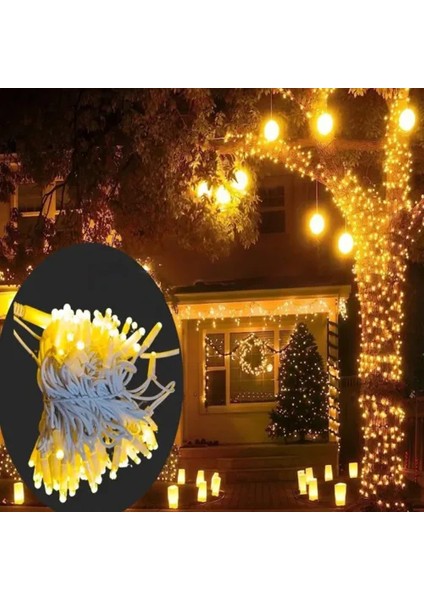 10M 100 LED IP65 Dış Mekan LED Işık Beyaz Kablo