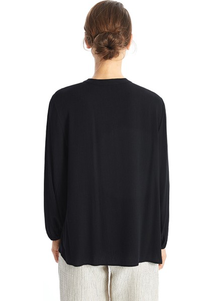 Yeni Sezon Bağlamalı Yaka Düz Uzun Kollu Kadın Bluz fırsatları