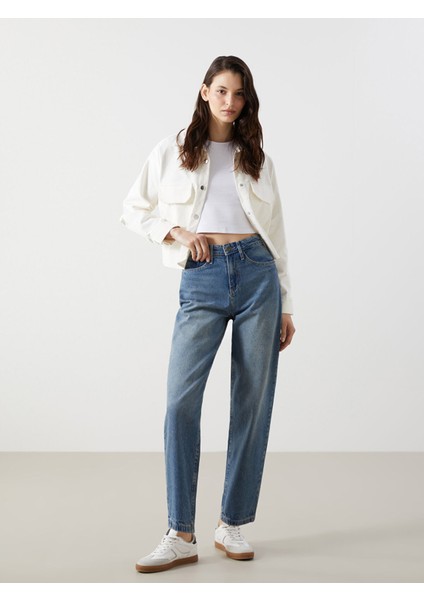 Yeni Sezon Balloon Fit Kadın Jean Pantolon