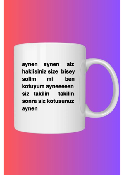 Ben Kötüyüm Aynen Baskılı Kupa Bardak fiyatları