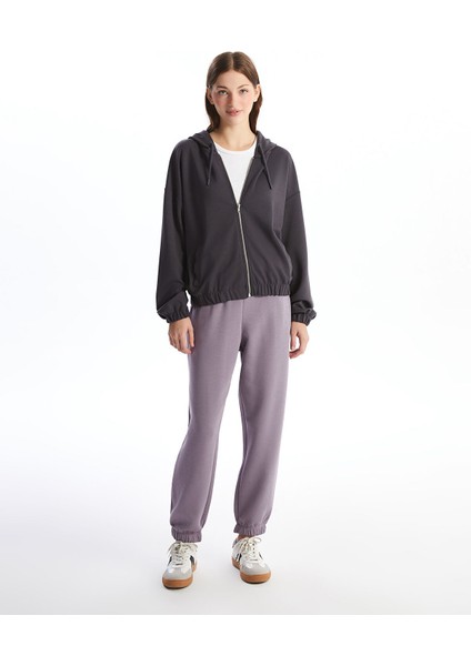 Yeni Sezon Kapüşonlu Düz Uzun Kollu Kadın Fermuarlı Sweatshirt fiyatları