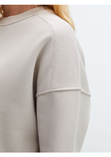 Yeni Sezon Bisiklet Yaka Oversize Kadın Kalın Sweatshirt modelleri