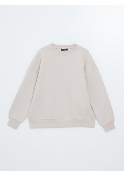 Yeni Sezon Bisiklet Yaka Oversize Kadın Kalın Sweatshirt indirimleri