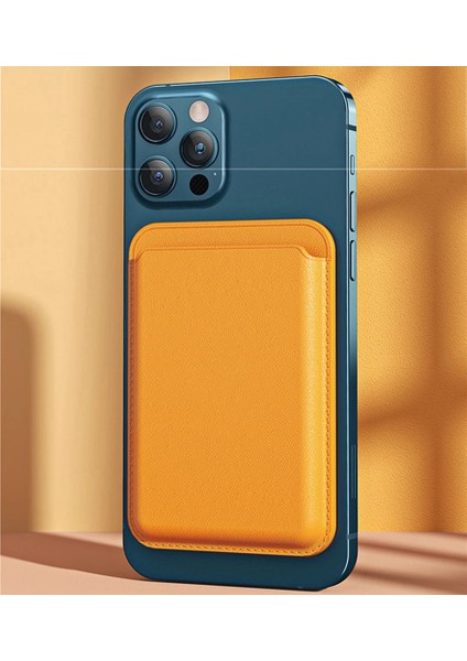 iPhone ile Uyumlu 17/16/15/14/13/12 Serisi Telefonlar Için Güçlü Manyetik Magsafe Destekli Deri Kartlık – Ince Cüzdan Telefon Aksesuarı (Açık Kahverengi) fiyatları