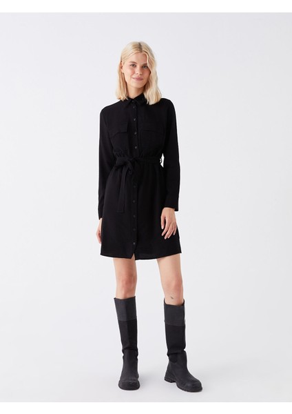 Yeni Sezon Düz Uzun Kollu Kadın Gömlek Elbise